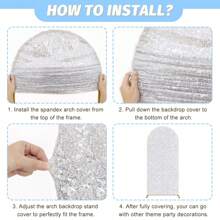 Phông nền tròn đính sequin hình vòm CHIARA kích thước 5ft/6ft/6.6ft/7.2ft dùng cho đám cưới, tiệc sinh nhật, trang trí chụp ảnh (Không bao gồm khung đỡ vòm) - Bạc - Xem 4