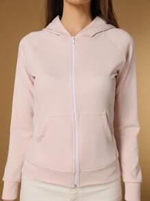 Jacket, Neoprene Blouse With Zipper, Gym, Stroll, Etc. - 米色 - 查看 4