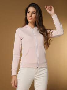 Jacket, Neoprene Blouse With Zipper, Gym, Stroll, Etc. - 米色 - 查看 2