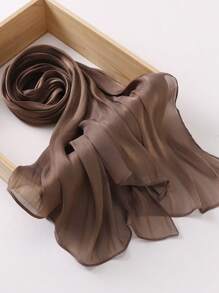 New Autumn Winter Women Soft Organza Glittery Muslim Hijab Scarf Shawl - Multicolor - View 8