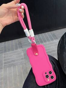 Dây đeo cổ tay bằng da lộn có khóa bằng nylon chống sốc cho điện thoại tương thích với iPhone - Màu Hồng Tươi - Xem 4