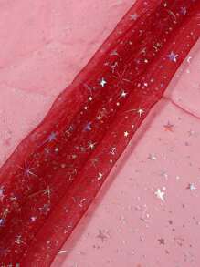 1pc Iridescent Star Tulle Fabric, Galaxy Mesh Lace Cloth For Princess Dress DIY - Multicolor - View 6