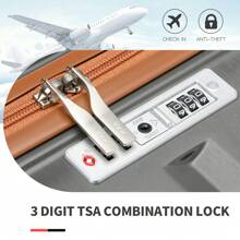 大容量硬质行李箱轻质 ABS 万向轮拉杆箱带 TSA 密码锁有 20 英寸、24 英寸和 28 英寸尺寸可选非常适合商务旅行随身携带和托运行李适用于男女假日旅行行李箱手提箱耐用旅行行李箱随身携带 - 灰色 - 查看 7