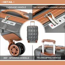 大容量硬质行李箱轻质 ABS 万向轮拉杆箱带 TSA 密码锁有 20 英寸、24 英寸和 28 英寸尺寸可选非常适合商务旅行随身携带和托运行李适用于男女假日旅行行李箱手提箱耐用旅行行李箱随身携带 - 灰色 - 查看 6