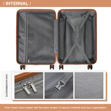 大容量硬质行李箱轻质 ABS 万向轮拉杆箱带 TSA 密码锁有 20 英寸、24 英寸和 28 英寸尺寸可选非常适合商务旅行随身携带和托运行李适用于男女假日旅行行李箱手提箱耐用旅行行李箱随身携带 - 灰色 - 查看 9