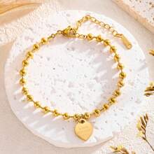 New 18k Titanium Steel Love Bracelet For Women, Simple Temperament, Niche Design, Fashion Female Anklet - 金色 - 查看 2