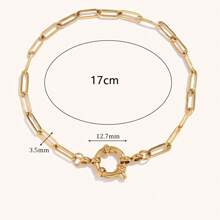 1 pieza Collar con colgante en forma de O de cadena de acero inoxidable con cierre de resorte, para mujer, adecuado para citas, fiestas y trabajo