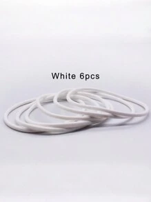 6 bucăți brățară rotundă retro mică din silicon, culori asortate