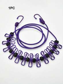 1 pièce Corde à linge de voyage portable avec 12 pinces. Corde à linge rétractable pratique, antidérapante et réglable pour le séchage intérieur, dans la cour, le balcon, le camping, l'hôtel, les vacances à la plage, le retour à l'école. Accessoires de voyage essentiels