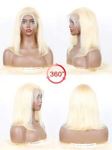 金色蕾丝前假发 金色波波头蕾丝前假发 人发 13X4 613 波波头假发 人发 预拔婴儿头发 180% 密度 - S613 - 查看 5