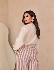 Women's Plain Long Sleeve Shirt - Kem - Xem 2