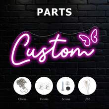 1pc Custom Neon Light, Cute Butterfly Neon Sign, Personalized Home Decoration, USB Powered And Adjustable LED Light Brightness, Suitable For Halloween, Christmas,Thanksgiving And New Year Gift Gifts Birthday Graduation - Multicolor - View 74