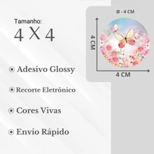 50 4cm Butterfly Label Stickers - 青碧色 - 查看 2