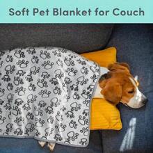 1 pièce Couverture pour animal de compagnie avec empreinte de patte, jeté en peluche chaud pour chiens, chats, lapins en automne et en hiver