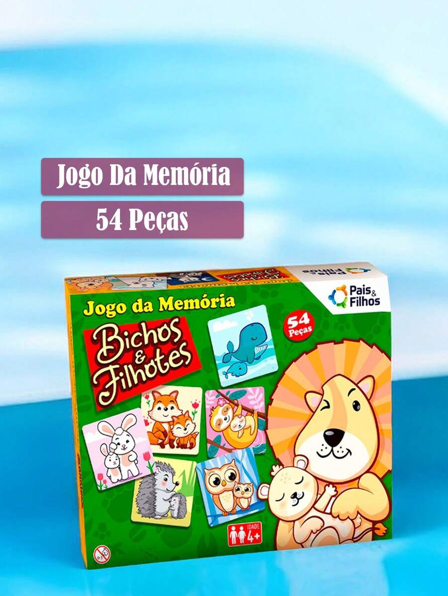 Game Forming Pairs Memory Wooden Baby Animals Game 54 Pieces - 彩色 - 查看 1