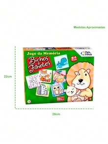 Game Forming Pairs Memory Wooden Baby Animals Game 54 Pieces - 彩色 - 查看 3