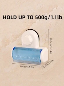 1pc Suction Cup Toothbrush Holder - Blue and White - View 6