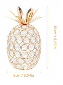 Crystal Metal Pineapple Tabletop Decor, Handmade Crystal Candle Holder, Hollow Fruit Decoration For Home, Party, Wedding, Holiday, Bar (Product Feature: Minor Scratches Are Normal And Do Not Affect Regular Use) - Multicolor - View 6