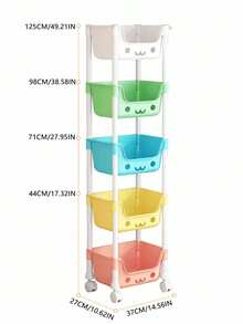 Kệ lưu trữ đồ chơi di động nhiều lớp, giá đựng đồ ăn nhẹ, dung tích lớn, phụ kiện phòng tắm, nhà bếp, phân loại rau củ, kệ lưu trữ có bánh xe - Nhiều màu - Xem 11