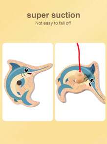 1件早教益智木制桶海洋钓鱼玩具儿童认知趣味海洋小鱼适合亲子游戏 - 彩色 - 查看 5