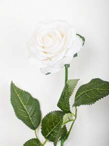 1pc/3pcs, 17.85in/45cm, Artificial Flower, Artificial Rose, Fake Real Rose Flowers, Long Stem Fake Rose Bouquet, Home Wedding Party Decoration, Fake Plants, Autumn Decor, Room, Desk, Garden Decor, Room Decorations, Valentine's Day Decor, Holiday Gift, Valentine Day, Gift - White - View 9