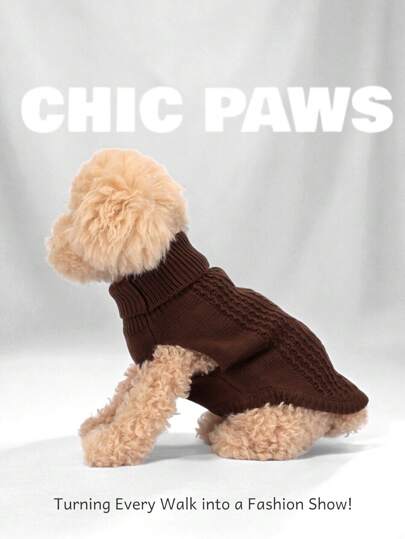 holdhoney 1 Stück, Herbst und Winter, neuer Stil, Haustierbekleidung, Hund, Fritierte Teigtaschen Serie, Teddy, Pullover, Welpen Typ, Warm, Süßer Pullover, Mode, Herbst und Winter, Haustierbekleidung, Einfarbig, Fritierte Teigtaschen, Strick, Bequem