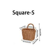 1 pieza Cesta de almacenamiento colgante tejida de tamaño pequeño, para cebolla, jengibre y ajo montada en la pared. Cesta de almacenamiento montada en la pared, cesta decorativa floral, cesta de almacenamiento multifuncional, macetero de marco metálico para jardín, cestas colgantes bohemias modernas de cuerda, acentos de ratán natural mixto para la decoración de la terraza con estilo costero