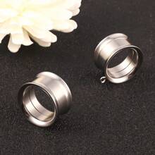 3 pares de túneles DIY, enchufes y dilatadores para joyas de perforación de orejas, accesorios de dilatadores colgantes de acero inoxidable para mujer