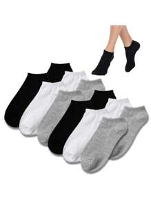 Kit 12 pares de meia soquete unisex masculino e feminino - Branco - Visão 1