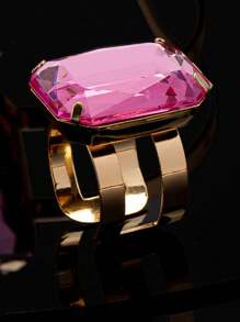 Anillos y pulseras con forma de cuadrados multicolores de cristales exagerados, estilo de moda para uso diario, oficina, fiesta, boda, vacaciones, regalo - pedrería - Ver 25