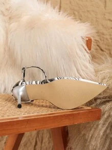 Ms. Multi-Colored High Heel Shoes. Fashion With Buckles Shoes. Halloween Pointed High Heels. - Multicolor - View 6