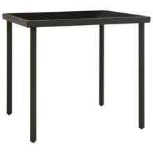 Outdoor Dining Table Anthracite 80x80x72 Cm Glass And Steel - Black - View 1