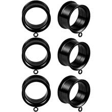 3 pares de túneles DIY, enchufes y dilatadores para joyas de perforación de orejas, accesorios de dilatadores colgantes de acero inoxidable para mujer