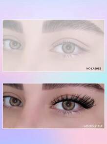 Asiteo 5对卡通风格3D自然透明假睫毛，蓬松柔软交叉猫眼睫毛，精致自然睫毛嫁接，化妆假睫毛 - 眼尾拉長款 - 查看 8