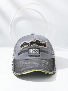 1pc Vintage Distressed Embroidered Letter Baseball Cap - Multicolor - View 14