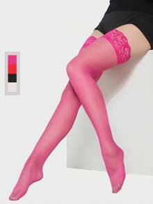 4 Cặp vớ cao đến đùi viền ren, Phụ kiện đồ lót gợi cảm, Phong cách Châu Âu - Nhiều màu - Xem 9