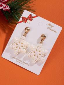 1 Pair Girls Christmas Earrings Snowman Pendant Earrings Christmas Tree Bell Reindeer Snowflake Earrings Jewelry Christmas Gift - one-size - View 26
