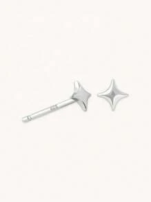 1Pair Small Chic 18K Gold Plated Earrings 925 Sterling Silver Fine Jewelry Piercing Jewelry Dainty Luxury Star Shape Stud Earrings For Women Daily Wear