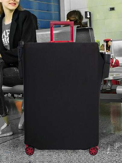 18-32Inch Luggage Cover Equipped With Side Pockets For Holding Water Bottles Elastic Suitcase Cover For 18 To 30 Inch Travel Case Cover Luggage Anti-Scratch Protector Case Protector Cover Travel Suitcase Cover Protective Cover Dustproof Cover Trolley Case Luggage Dust Cover Travel Accessories Bag For School School Accessories School Stuff