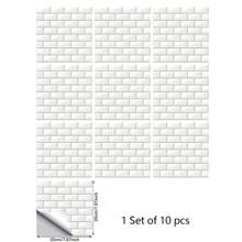 10Pcs/Set Simple Brick Shape Pattern Self-Adhesive Floor Sticker For Office Home Kitchen Bathroom Living Room Floor And Wall Decoration, Renovation Stickers Peel Wall Panels, Wall Paper, Wallpapers, Spring Decoration Items Refresh Your Home, Festival Decoration Stickers Gifts Birthday Graduation - Multicolor - View 21