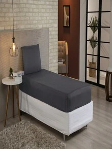 2-Piece Plain Single Sheet Set With Elastic - Xám - Xem 1