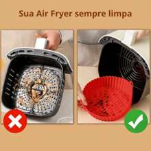 Kit 2 Silicone Mold For Air Fryer Microwave Oven Fryer Baking Tray Reusable Non-Stick Flexible - 套裝2 圓形20cm - 查看 5