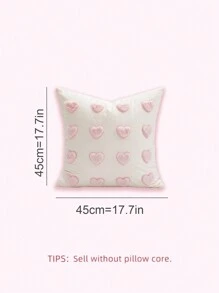 1/2 Vỏ gối hình trái tim mềm mại màu hồng, Vỏ gối trang trí ghế sofa cho phòng ngủ và phòng khách - trái tim hồng - Xem 2