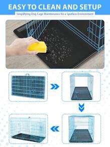 Small Dog Crate For Puppy, 24 Inch Metal Wire Pet Dog Cage For Small Animals Rabbit Indoor Outdoor Foldable Metal Dog Kennel With Divider Panel, Leak-Proof Plastic Pan