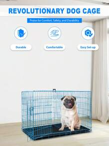 Small Dog Crate For Puppy, 24 Inch Metal Wire Pet Dog Cage For Small Animals Rabbit Indoor Outdoor Foldable Metal Dog Kennel With Divider Panel, Leak-Proof Plastic Pan