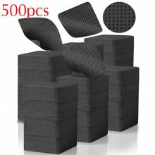 Khăn lau móng không xơ, dụng cụ làm móng, khăn lau tẩy sơn móng tay, khăn lau móng mềm mại siêu thấm hút, thích hợp để tẩy sơn móng tay và nối mi. - màu đen - Xem 13