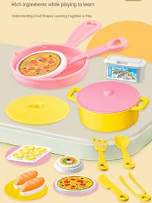 儿童厨房玩具套装，儿童角色扮演玩具套装，微型炊具模拟厨房玩具，亲子互动玩具，适合男孩和女孩，生日礼物，节日礼物，万圣节互动礼物 - 彩色 - 查看 4