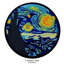 Miếng vá thêu Đêm đầy sao Van Gogh, thích hợp cho ba lô, quần áo, mũ, đồ trang trí đính vải tự làm, miếng vá thêu ủi hoặc may cho quần áo, giày dép, túi xách và phụ kiện mùa hè, trường học - Nhiều màu - Xem 3