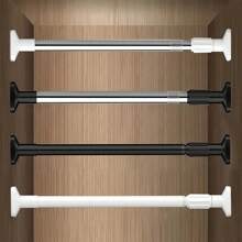 1pc Spray Painted Black / 50-79cm / 19.68-31.1in Wardrobe Hanging Rod / Closet Dormitory Telescopic Rod / No-Drill Shower Curtain Rod / Adjustable Clothes Drying Rod / Horizontal Bracket Rod / Door Curtain Rod / Balcony Bay Window Curtain Rod