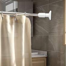 1pc Spray Painted Black / 50-79cm / 19.68-31.1in Wardrobe Hanging Rod / Closet Dormitory Telescopic Rod / No-Drill Shower Curtain Rod / Adjustable Clothes Drying Rod / Horizontal Bracket Rod / Door Curtain Rod / Balcony Bay Window Curtain Rod